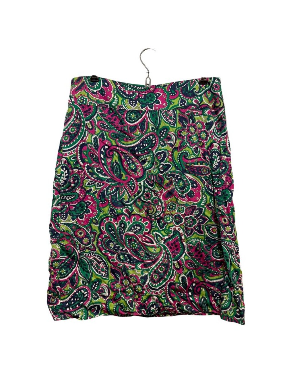 Talbots Womens Paisley Print Pencil Skirt Size 6 Green & Pink